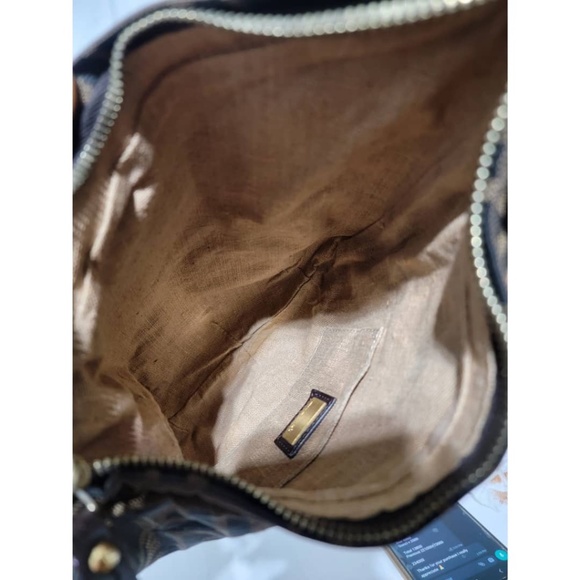 Authentic Fendi Tobacco Zucca Canvas and Leather Oyster Bag Brown - Picture 11 of 11